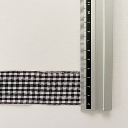 インポートリボン販売単位：100cm【210804】ギンガムチェック　ブラック　ピンク 4枚目の画像
