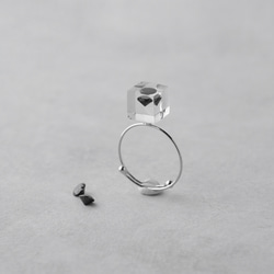 黑色氧化鋯浮動戒指 銀色簡約戒指 開口戒指 均碼 生日禮物 第5張的照片