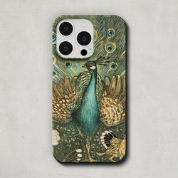 スマホケース / テオ ファン ホイテマ「クジャク と ニワトリ」 iPhone 孔雀 鶏 絵 上品 レトロ 個性的 2枚目の画像