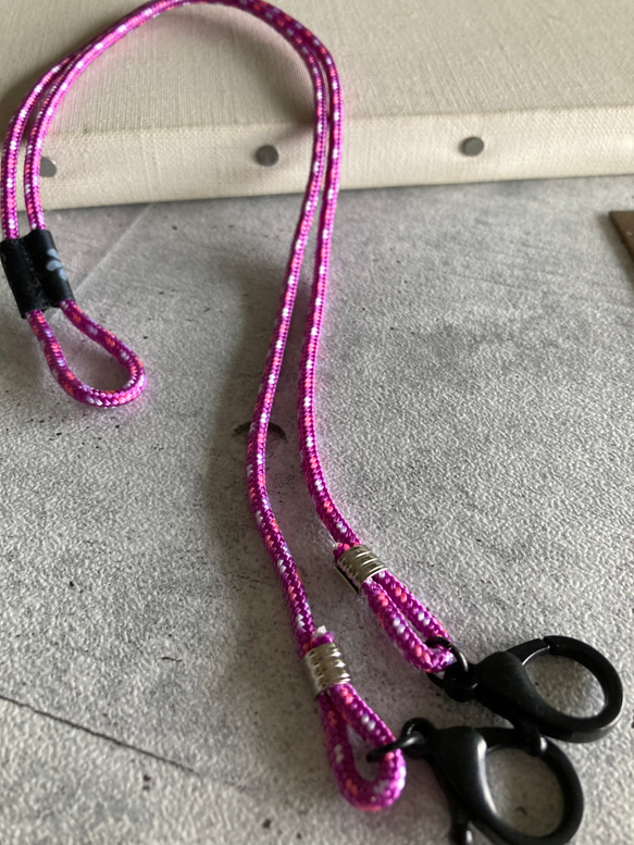 nat*ty マスクコード(パープル)】　パラコード4mm マスクストラップ　マスクチェーン　マスクアイテム 2枚目の画像