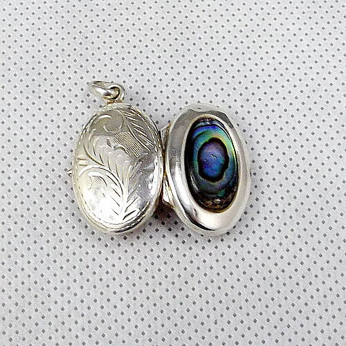 送料無料！あわび貝（アバロンシェル）のシルバー925製未使用  