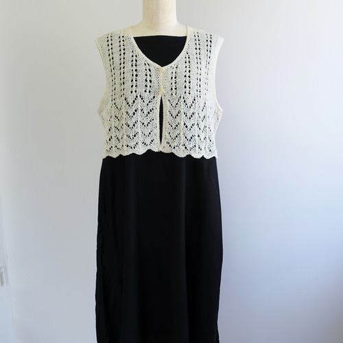 リネンの編み柄ベスト 楽天市場】【 無料編み図公開 / 作品 】1213VE2 リーフ柄透かし模様の