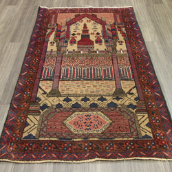 アンティーク ミフラブデザイン オールド手織り絨毯 アフガニスタン