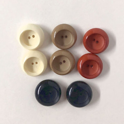 レトロ サークル 円形 ボタン オフホワイト ブラウン ベージュ ブラック 18mm 8個セット at-295 1枚目の画像