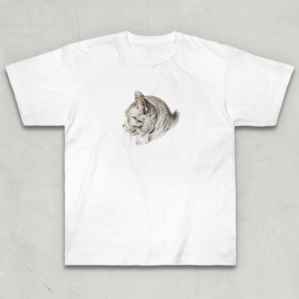 ヘビーウェイトTシャツ / ジャン ベルナール「猫 の スケッチ (横)」 Tシャツ にゃんこ レトロ 個性的 かわいい 2枚目の画像
