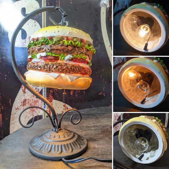 アメリカンダイナー/ バーガーズカフェ / ハンバーガー ハンギングランプ/ Hamburger Shade Lamp 6枚目の画像