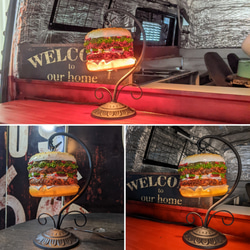 アメリカンダイナー/ バーガーズカフェ / ハンバーガー ハンギングランプ/ Hamburger Shade Lamp 4枚目の画像