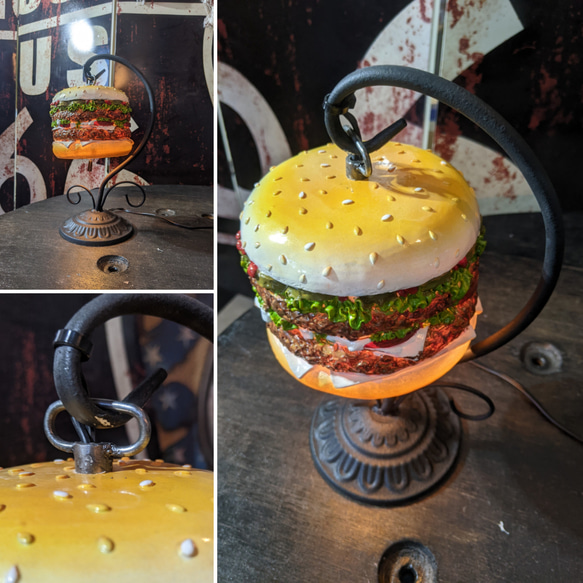 アメリカンダイナー/ バーガーズカフェ / ハンバーガー ハンギングランプ/ Hamburger Shade Lamp 7枚目の画像