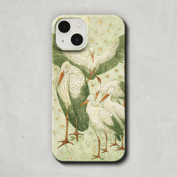 スマホケース / テオ ファン ホイテマ「牧草地 の 5羽の コウノトリ」 iPhone 全機種対応 絵 レトロ 個性的 1枚目の画像