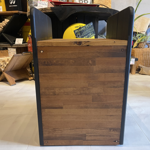 在庫あり 即納 キャビネット 棚 本棚 ダーク ブラック キャスター 天然