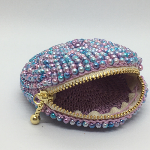 コズミックカラーのビーズのコインケース アイリス 小銭入れ・コイン