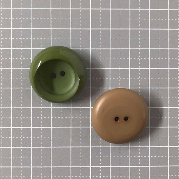 レトロ サークル 円形 ボタン 大きめ ブラウン ブルー グリーン 28mm 7個セット at-315 3枚目の画像