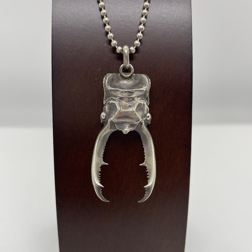 マンディブラリスフタマタクワガタ(ペンダントトップ)シルバー  