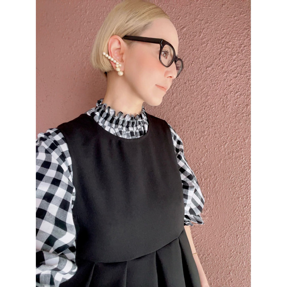 M &L❤️2色あり❤️長さ選べる❣️卒業&入学にも❤️大人モードなジャンパースカート❤️前後着れる2way❤️伸縮素材 12枚目の画像