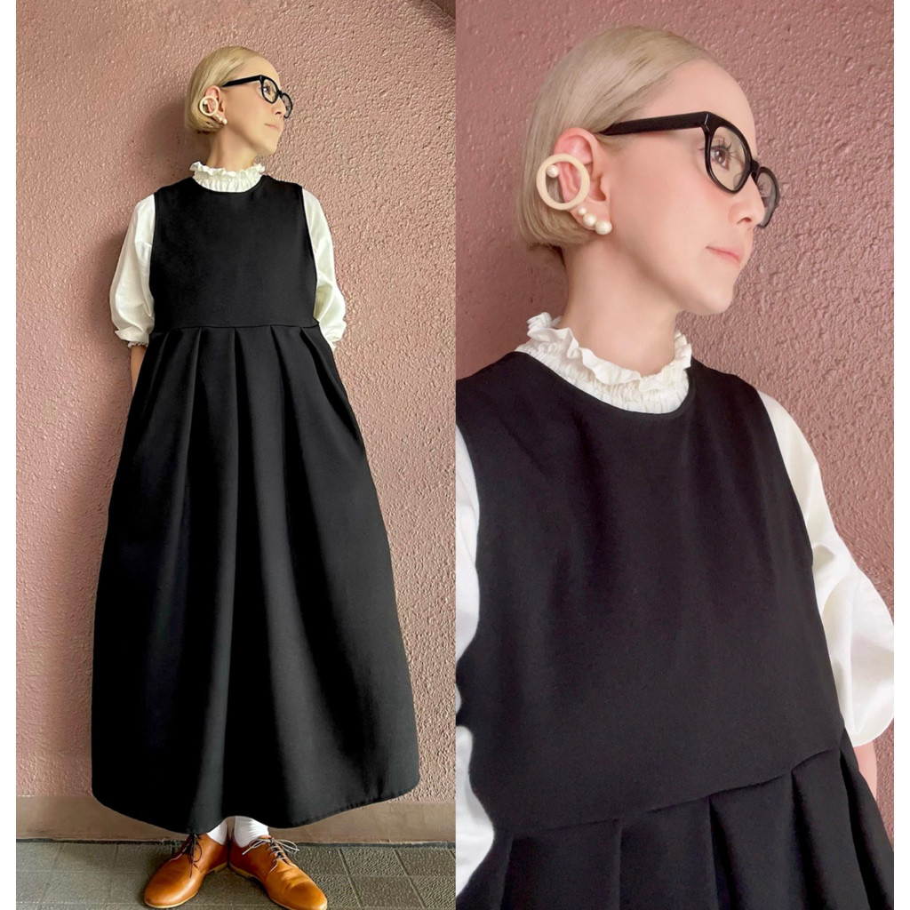 セール】 【2SET】ニードルジャンパースカート × ラメリブ