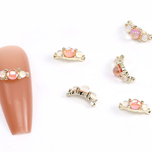 オレンジ ハート 羽 ネイルパーツ 6個 M10518-A 18個 ネイルパーツ メタルネイルパーツ フラワー 天使