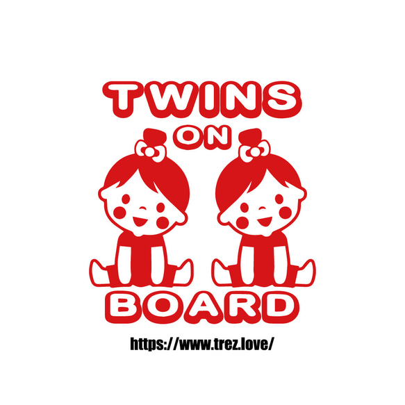 全10色 TWINS ON BOARD GIRL&GIRL ステッカー 1枚目の画像