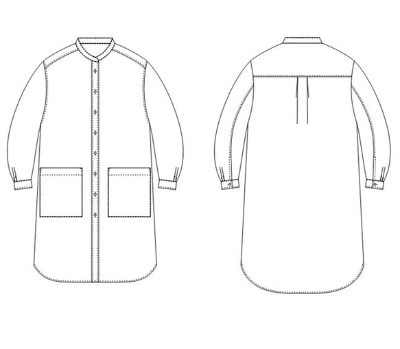 型紙　シャツワンピ　A038-P　レディース 12枚目の画像