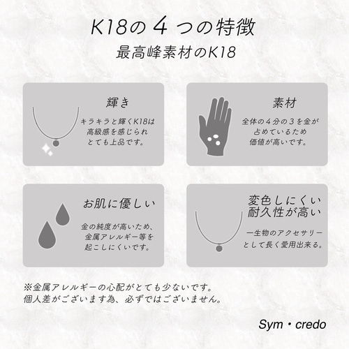 symcredo【K18】ペタルチェーン Y字 ロングネックレス　18金