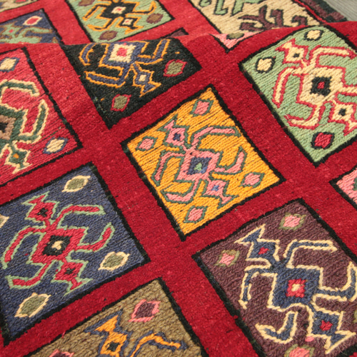 ペルシャ絨毯 シルジャンキリム オールド手織り絨毯 部族絨毯