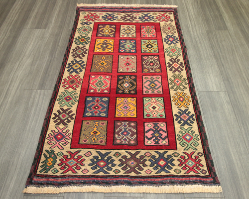 ペルシャ絨毯 シルジャンキリム オールド手織り絨毯 部族絨毯