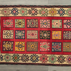 ペルシャ絨毯　シルジャンキリム　オールド手織り絨毯　部族絨毯　トライバルラグ　ヴィンテージ　89x148cm　＃809 10枚目の画像