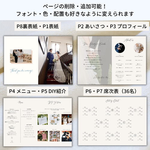 プロフィールブック テンプレート 結婚式 DIY iphone メニュー 席次表