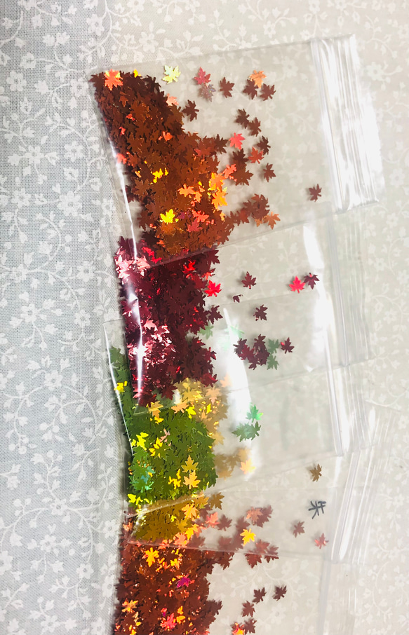 【75枚入】もみじ 紅葉 楓 フレーク ホログラム  5色MIX 2枚目の画像