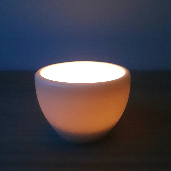 CANDLE HOLDER キャンドルホルダー ○ 白マット釉 1枚目の画像