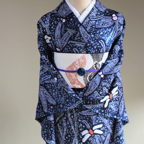 ◇現代 有松鳴海絞 浴衣◇【群青×濃紺】細かい絞りで儚く