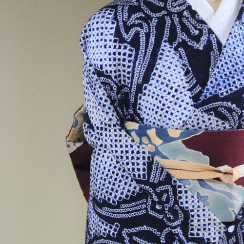 クッキーズ（プロフ必読☆）✺美品 有松鳴海絞り 綿 菊 高級浴衣A3510 クッキーズ（プロフ必読☆）✺美品 有松鳴海絞り 綿 菊 高級浴衣A3510