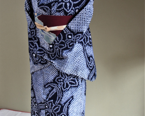 G4 希少トールサイズ◇レアデザイン◇裄丈長め◇高級 有松鳴海総絞り