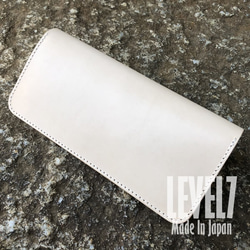 長財布/サイフ ロングウォレット 6枚カードポケット Dカン飾りあり ヌメ革 ハンドメイド ナチュラル 1枚目の画像