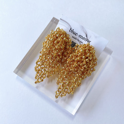 B    つぶつぶ　ビーズ　シャワー　ピアス    イヤリング    ／　ゴールド × トパーズ 2枚目の画像