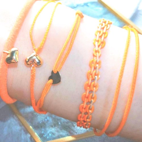 ナイロンコード ブレスレット（ブループレートハート