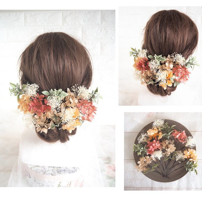 くすみカラー　ヘッドドレス＊ウエディング＊浴衣＊成人式＊卒業式＊前撮り＊和婚＊ヘアアクセサリー＊水引＊ヘ 4,700円