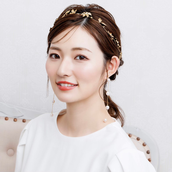 MA126 ウェディング ヘッドドレス　カチューシャ ブライダル ヘアアクセサリー 結婚式 前撮り 卒業式 8枚目の画像