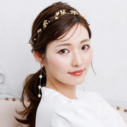 MA126 ウェディング ヘッドドレス　カチューシャ ブライダル ヘアアクセサリー 結婚式 前撮り 卒業式 1枚目の画像