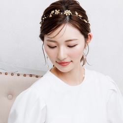 MA126 ウェディング ヘッドドレス　カチューシャ ブライダル ヘアアクセサリー 結婚式 前撮り 卒業式 6枚目の画像