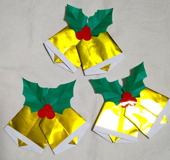 折り紙】 簡単 可愛い クリスマスベル 折り方 Origami Easy Cute