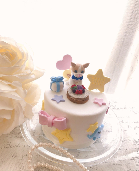 ワンちゃんネコちゃんのお誕生日に♡ペットのためのバースデークレイケーキ 1枚目の画像