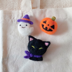 ハロウィンだから・黒ねこブローチ 5枚目の画像