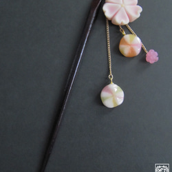 【オーダー】飴と練りきりの簪【和菓子風】 2枚目の画像