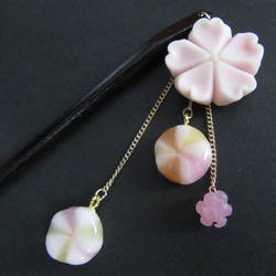 【オーダー】飴と練りきりの簪【和菓子風】 1枚目の画像