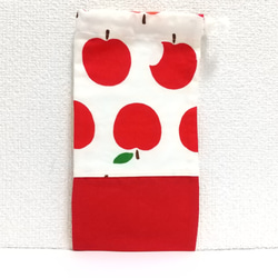 りんご（白地）7 巾着袋 4枚目の画像