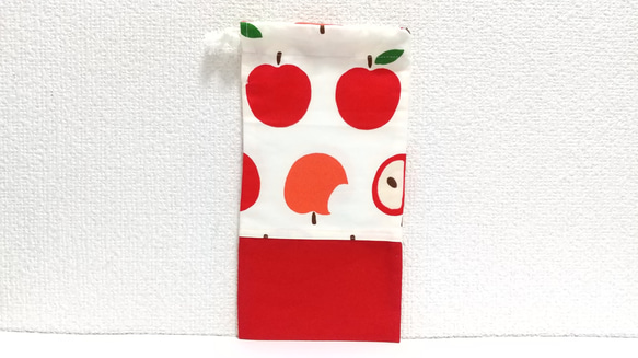りんご（白地）7 巾着袋 3枚目の画像