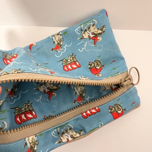 キャスキッドソン 選べるポーチ カウボーイ柄 青 白 プレゼント ポーチ  