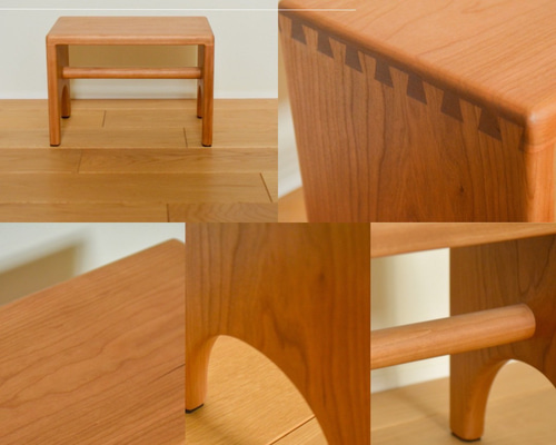 木製スラットデザインミニスツール