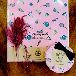 「テニス」A４ ピンク １０枚 ラッピングペーパー  包装紙  tennis_a4_pink 1枚目の画像