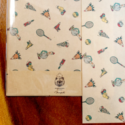 「テニス」A４ クラフト １０枚 ラッピングペーパー  包装紙  tennis_a4_craft 2枚目の画像